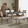 6 Piece Dining Room Table Set with Upholstered Chairs and Bench,Rustic Farmhouse Rectangular Table-The Pop Home - 3 of 4