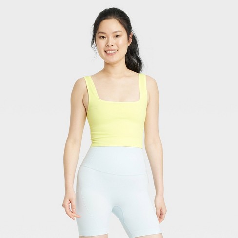 Women's Seamless Cropped Tank Top - All In Motion™ Yellow Xl : Target