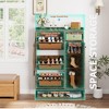 Rattan Shoe Cabinet with 3 Flip Drawers, 4-Tier Shoe Storage Cabinet for Entryway - 4 of 4