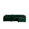 3-Seater Corduroy Sofa with Matching Ottoman, L-Shaped Sectional for Apartments & Small Rooms - 4 of 4