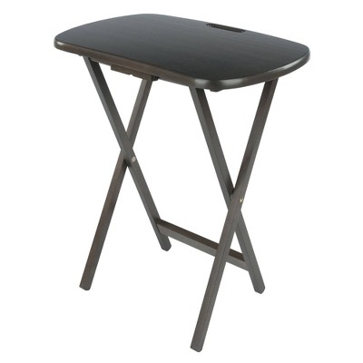 Oyster Gray 5-Piece Contemporary Wood Snack Table Set with Storage Stand