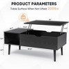 Sevobal Coffee Table Lift Top Table with Storage Shelf and Hidden Compartment for Living Room Bedroom Office, Black, 39.37"*19.7"*17.4" - 3 of 4