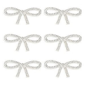 Unique Bargains Self-Adhesive Durable DIY Clothing Bow Rhinestone Stickers 6 Pcs - 1 of 4