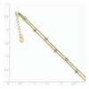Black Bow Jewelry 14k Two-Tone Gold 2 Strand Spiga and Mirror Bead Anklet, 9 Inch - 2 of 4
