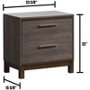 Lycvki Gray Wood Nightstand with Metal Glides and Brass Bar Pulls - 3 of 4