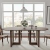SpassWay 30"H Rattan Oval Wood Dining Table Kitchen Table Conference Table with Double Pedestal - 2 of 4