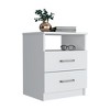 Kumasinova Modern Wood Nightstand with Open Shelf,Night Stand with Drawers,Sturdy Bedside Table with Ample Storage,Nightstands for Living Room,Bedroom - 2 of 4