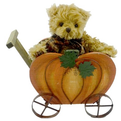 Boyds Bears Plush 12.0 Inch Mr Punkins W/ Wagon Fall Autumn Plush Pumpkin Plush Figurines