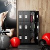 Aobabo Metal Lockers for Employees School Office Gym Home lockers Storage,9 Doors Lockers with 18 Hooks,Black, Assembly Required - 3 of 4