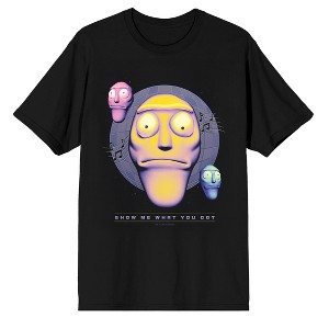 Rick & Morty Show Me What You Got Adult Black Crew Neck Short Sleeve T-shirt - 1 of 3