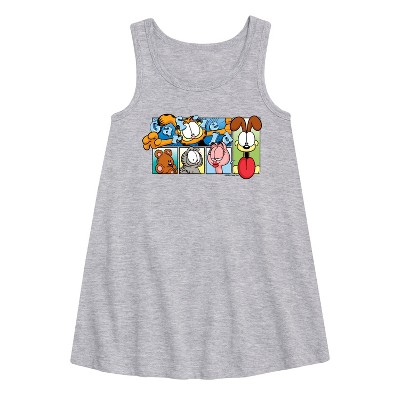 - Garfield - Character Grid Graphic Sleeveless Aline Dress