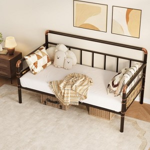 Metal Daybed Frame Twin Size, Steel Slat Support, No Box Spring Needed, Noise-Free Sofa Bed, for Living Room, Bedroom, Guest Room - 1 of 4
