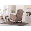 Okak Modern Rocking Accent Chair Armchair with Side Pocket and Wood Legs Comfy High Backrest Glider Chair for Bedroom Lounge Nursery - 3 of 4