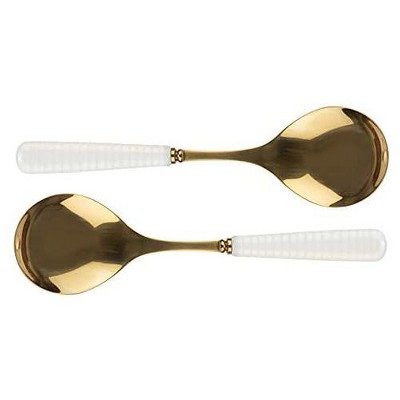 Portmeirion Sophie Conran Salad Servers, Set of 2 - Gold, 10 inch