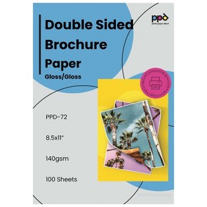 PPD Glossy Brochure Paper 8.5x11" 100 sheets 140 gsm for Inkjet Printers - 1 of 4