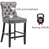 QingMoon Velvet Upholstered Barstools, Button Tufted Counter Chairs Set of 2 with Nailhead Trim and Wooden Legs for Kitchen, Cafe, Pub - 4 of 4
