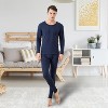 iNova"Men's Thermal Underwear Set, Long Johns, Long Sleeve Top & Bottom, Winter Sports Base Layer"BlackGrey&Navy - 3 of 4