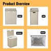 VYNXARIA Laundry Hamper With Lid PE Rattan Powder Coating Frame Clothes Hampers with 01 Removable Bags, 100L, Gray Color - 3 of 4
