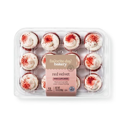 Red Velvet Cream Cheese Filled Mini Cupcakes - 10oz/12ct - Favorite Day™