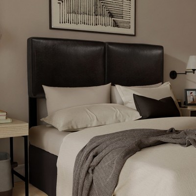 Alexander Black Leather Upholstered Adjustable Headboard