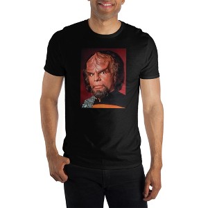 Star Trek Mens Black Worf Character Short Sleeve Graphic Tee - 1 of 1