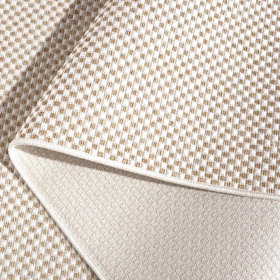 Ivory and Natural Flat Woven Rectangular Rug