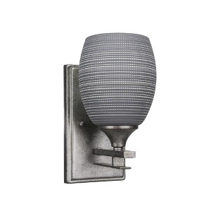 Toltec Lighting Uptowne 1 - Light Sconce in  Aged Silver with 5" Gray Matrix Shade - 1 of 1