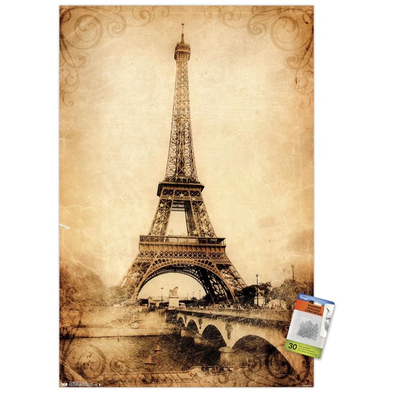 Trends International The Eiffel Tower - Rustic Unframed Wall Poster Prints, 1 of 7