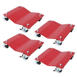 NAYSAYE Car Wheel Dolly Set of 4 Heavy Duty Car Tire Dolly with Steel Frame 2500lb Capacity, Red, 11.8"*4.3"*75.9" - 1 of 4