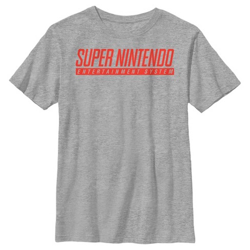 Boy s Nintendo Super Nintendo Entertainment System Logo T Shirt Athletic Heather Medium