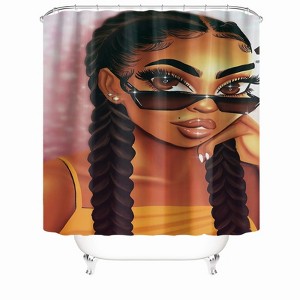 Cool Girl Shower Curtains for Bathroom Waterproof Fabric Bath Curtain Durable Soft Stylish Bathroom Decor 72x72 Inch - 1 of 1