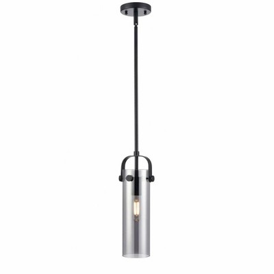 Pilaster II Cylinder - 1 Light Stem Hung Pendant In Industrial Style-14.5 Inches Tall and 5 Inches Wide