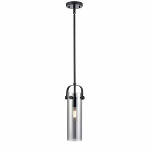 Pilaster II Cylinder - 1 Light Stem Hung Pendant In Industrial Style-14.5 Inches Tall and 5 Inches Wide - 1 of 1