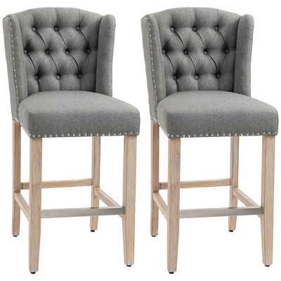 Counter Height Bar Stools Set of 2, 27" Seat Height Upholstered Barstools