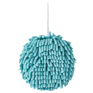 REGALWOVEN Bathroom Soft Absorbent Fluffy Chenille Ball Hand Towels with Wall Hook 6" x 6" 2 Pcs - 1 of 4