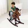 Qaba Kids Metal Plush Ride-On Rocking Horse Chair Toy With Realistic Sounds - Dark Brown/White - 3 of 4