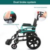 Wheelchairs for Adults,Lightweight Transport Wheelchair with Swing-Away Footrests,Foldable and Portable Travel Wheelchair (Green) - 4 of 4
