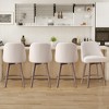 Bekrvio 26" Counter Height Swivel Bar Stools Set of 1/2/3/4–Mid-Century Barstools with Backs, Linen Upholstered & Wood Legs, for Kitchen Island - 3 of 4