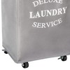 WOWLIVE Foldable Rectangular Deluxe Laundry Service Rolling Clothing Hamper Basket with Lockable Wheels for Laundry or Storage - 4 of 4