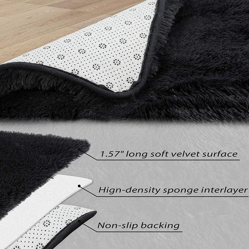 Shag Fluffy Rugs Area Rugs Soft Plush Carpet Thick Long Fur Rug for Living Room, 5 of 9