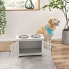 Kumasinova Large Dog Food Storage Container,Elevated Dog Bowls with Storage Cabinet Containing Large 37L Capacity,Raised Dog Bowl Stand - 2 of 4