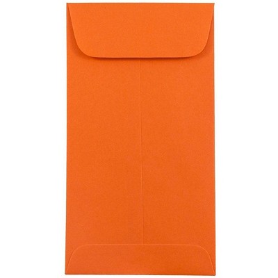 JAM Paper #7 Coin Business Colored Envelopes 3.5 x 6.5 Orange Recycled 1526755