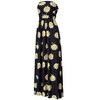 Women Strapless Floral Print Bohemian Boho Maxi Dress Casual Off Shoulder Beach Party Dress with Pockets - 4 of 4