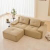 QingMoon 117" L-Shaped Sectional Sofa, Corduroy 3-Seater Couch with Pearl-like Piping and Tufted Design for Living Room and Apartment, No Assembly - 2 of 4