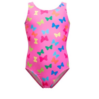 Mia Belle Girls Butterfly Pink Bucket Hat & One-Piece Swimsuit Mia Belle Girls, Multicolor, 6/6X — фото 2