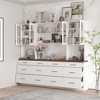 Famapy 94.5" W Pantry Storage Cabinet Glass Display Hutch Buffet Drawers Sideboard - 2 of 4