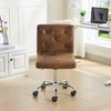 VECELO PU Leather Modern Office Computer Chair with Upholstery and Adjustable Metal Base, Mid-Back Armless Swivel Office Chairs - 2 of 4