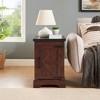 LIVAREEmlen Farmhouse Nightstand Rectangular Farmhouse End Table with Barn Door and Adjustable Storage Shelf for Living Room, Bedroom, Oak - 3 of 4