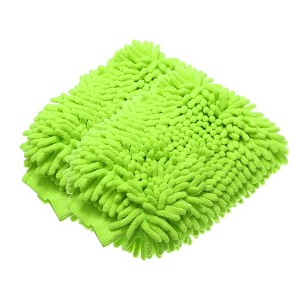 Unique Bargains Dual-Sided Car Wash Mitts Chenille Sponge 2 Pcs - 1 of 4