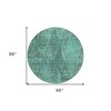 Teal Blue And Charcoal Geometric Washable Indoor Outdoor Area Rug - 3 of 4
